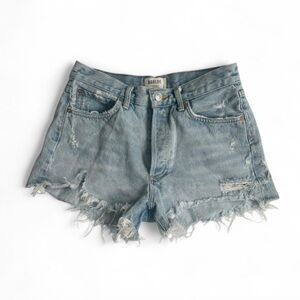 Agolde Blue Jean Shorts High-Waisted Distressed
